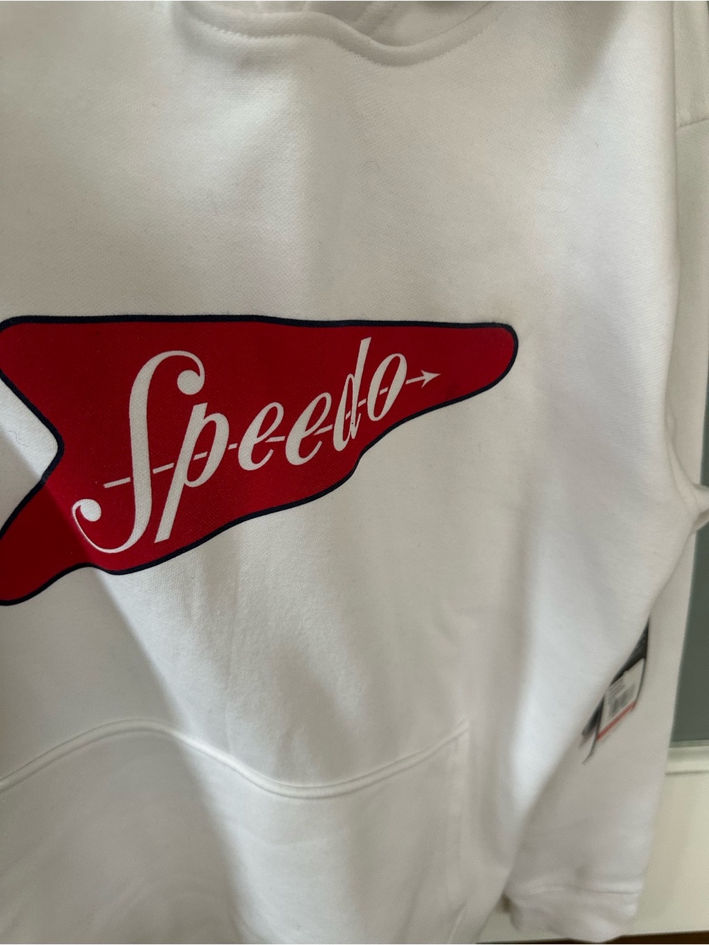 Speedo White Tag with Red Accent